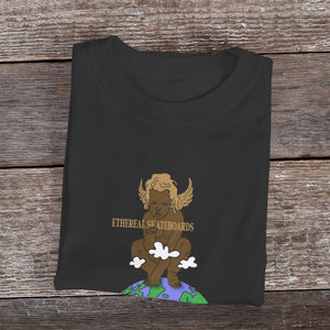 Ethereal Cherub Holding Logo Black T-Shirt